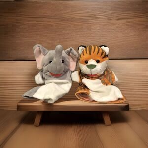 Melissa & Doug Animals Hand Puppets Elephant Tiger Plush Toy Golf Head Cover Lot